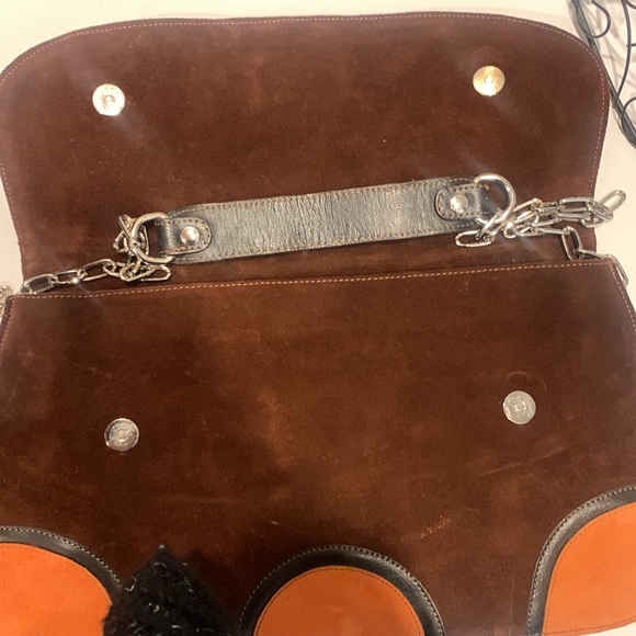 🍒Vintage Suede/Leather Clutch w/strap bag🍒 - Picture 8 of 10